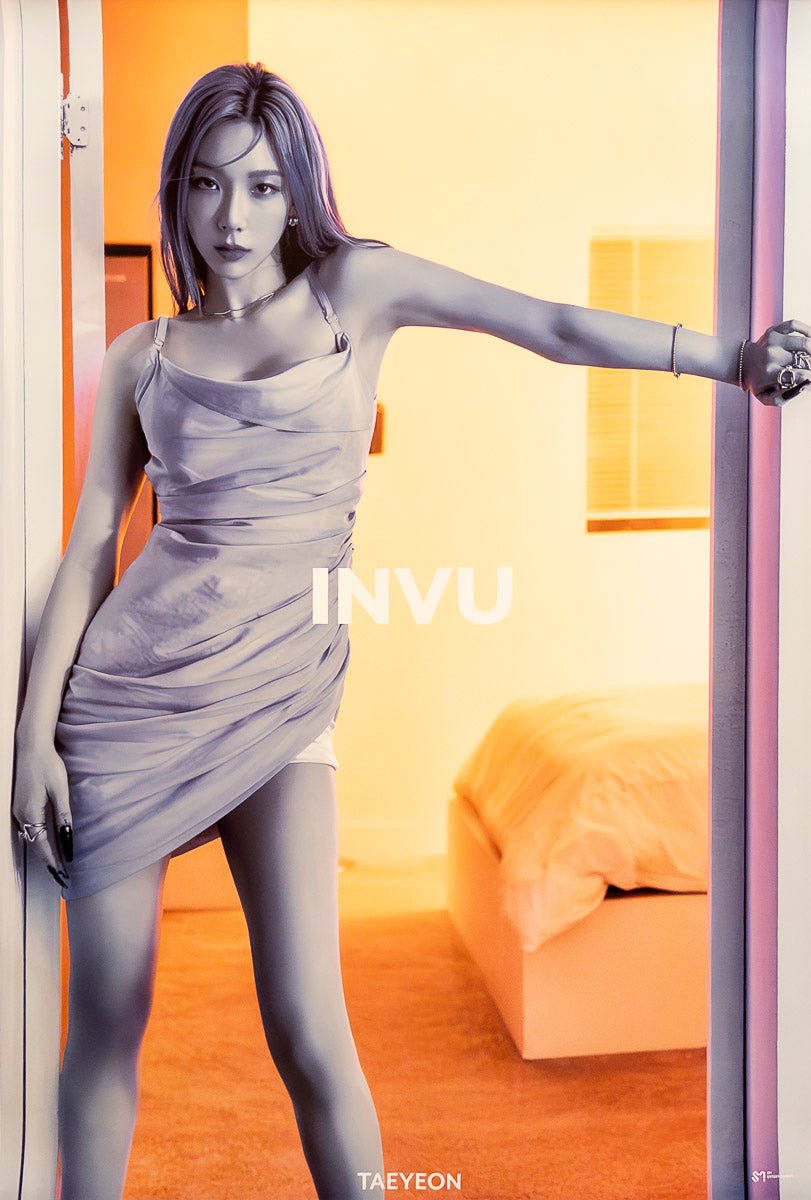 TAEYEON - 3rd Album [INVU] Official Poster BLUE Ver. - KAVE SQUARE
